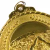 The golden circular swimmer's medal with olive branch pattern is adorned with a hanging ring Application Scenario
